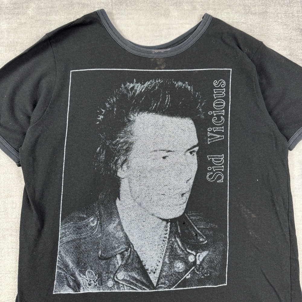 Sid Vicious Shirt Mens XL Black Vintage 80s Ringer Sex Pistols Punk Band‎ Grunge - Picture 2 of 11
